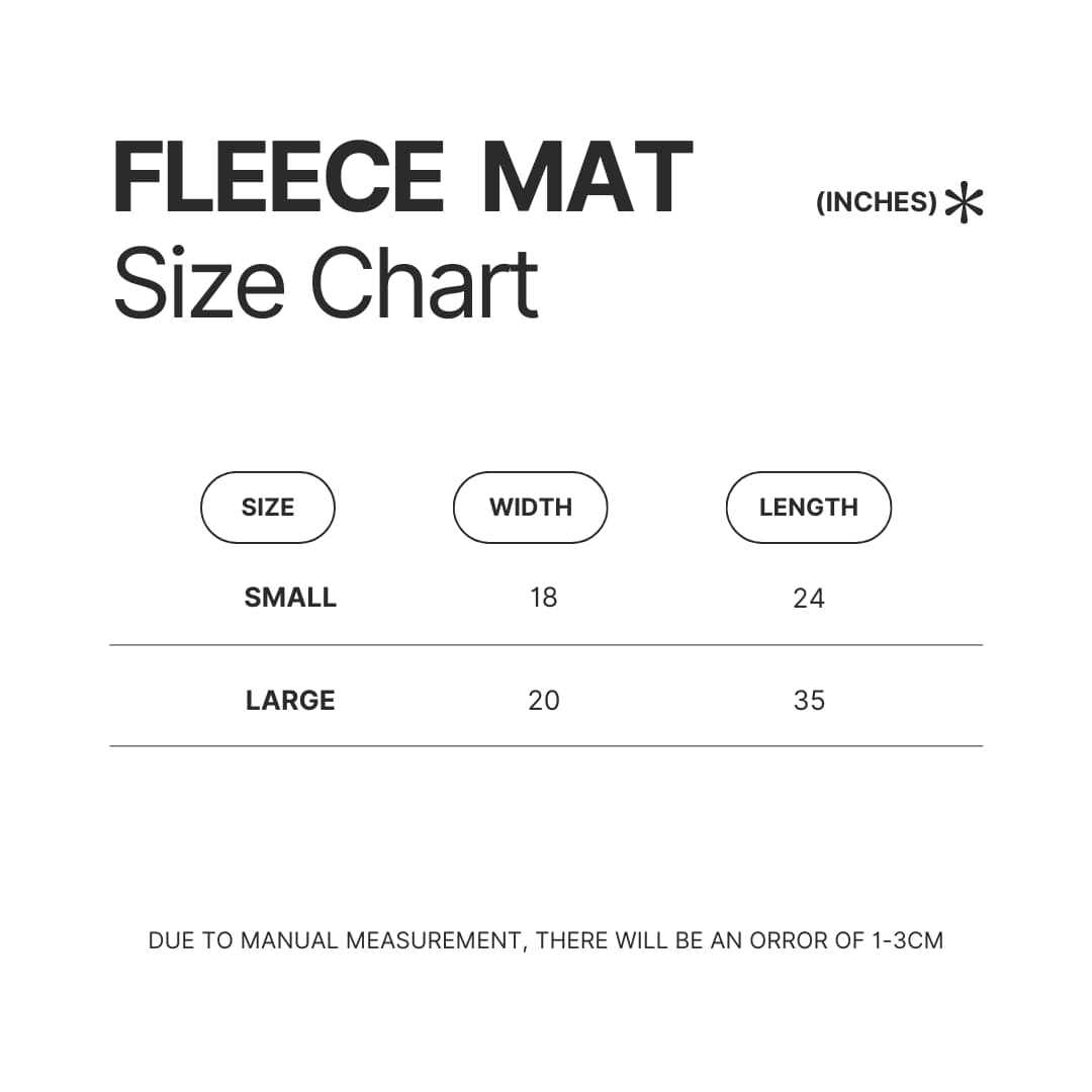Fleece Mat Size Chart - Soul Eater Shop
