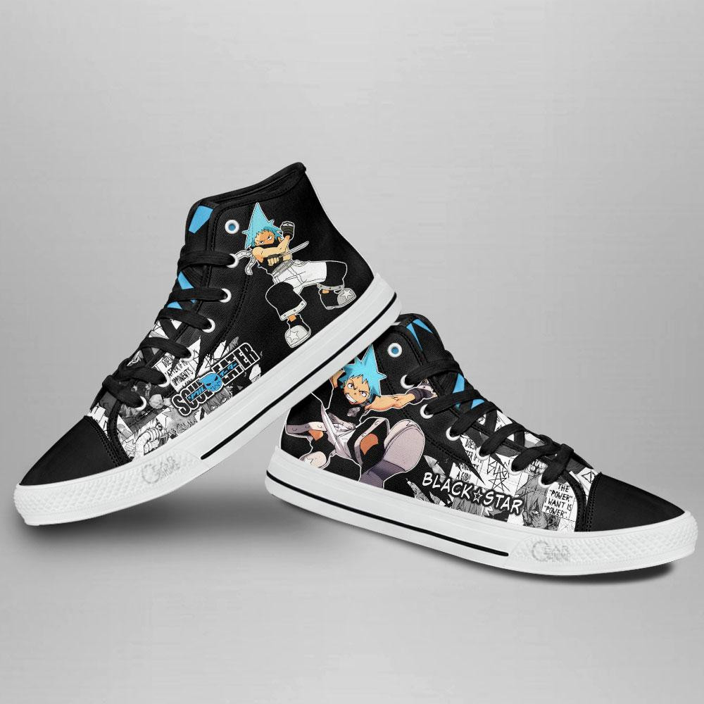 Souleater Black Star High Top Shoes - Image 3