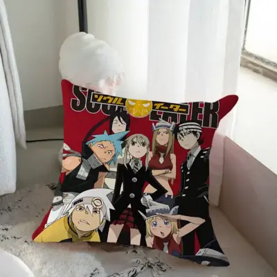 Soul Eater Colorful Anime Artwork Throw Pillow