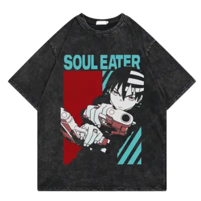 Soul Eater Retro Vintage Washed T Shirt