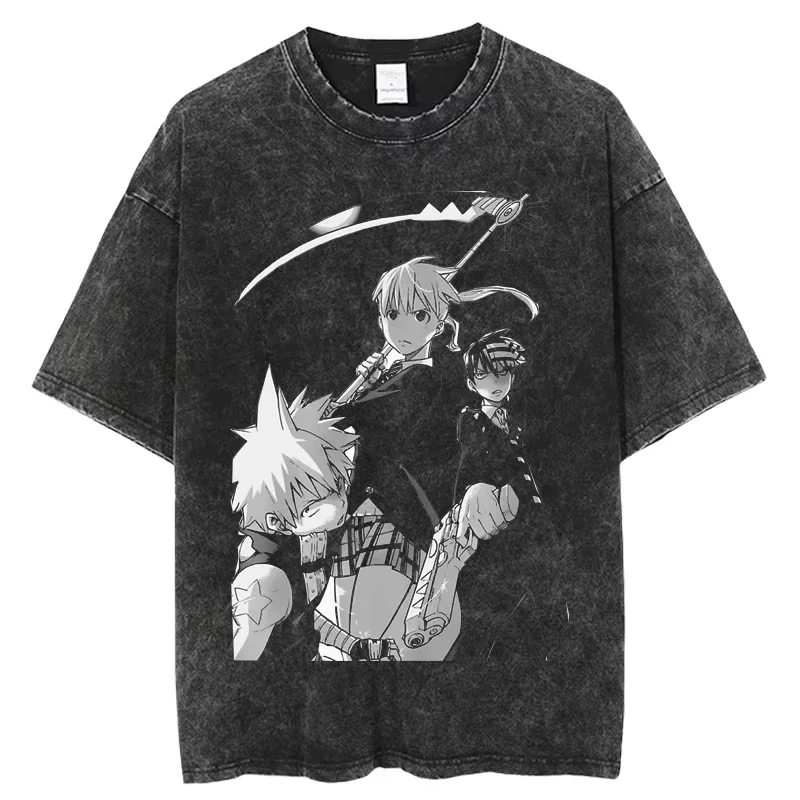 Soul Eater Casual Gothic Mineral Wash T-Shirt