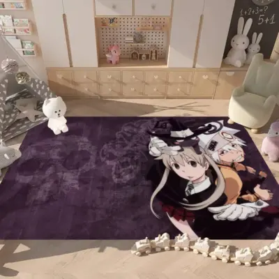 Soul Eater Maka Albarn and Soul Evans Purple Rug