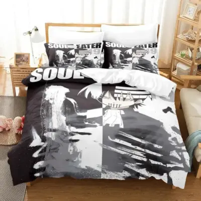 Soul Eater Death The Kid Grey Bedding Set