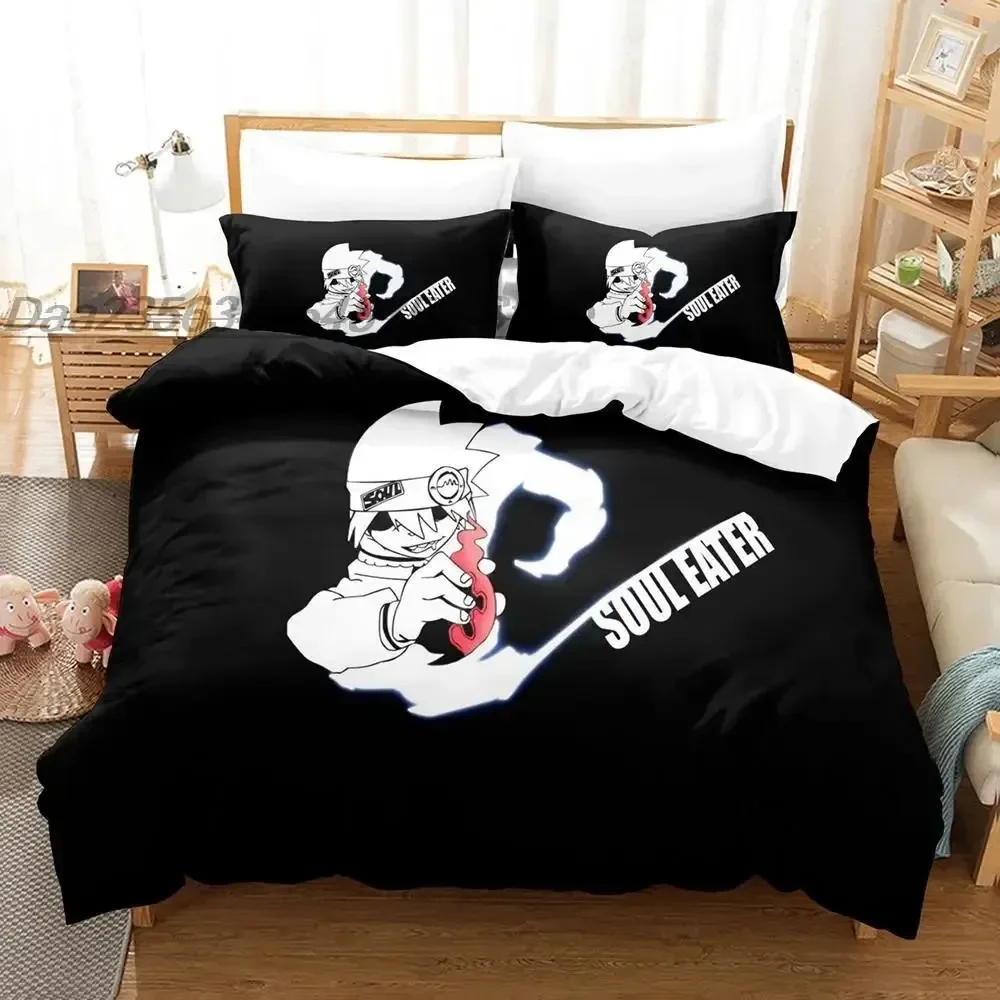 Soul Eater Black and White Gothic Bedding Set