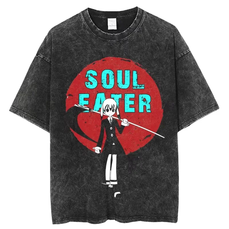 Soul Eater Oversized Anime Mineral Wash T-Shirt