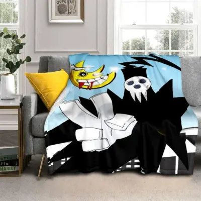 Soul Eater Fluffy Gothic Artwork Throw Blanket