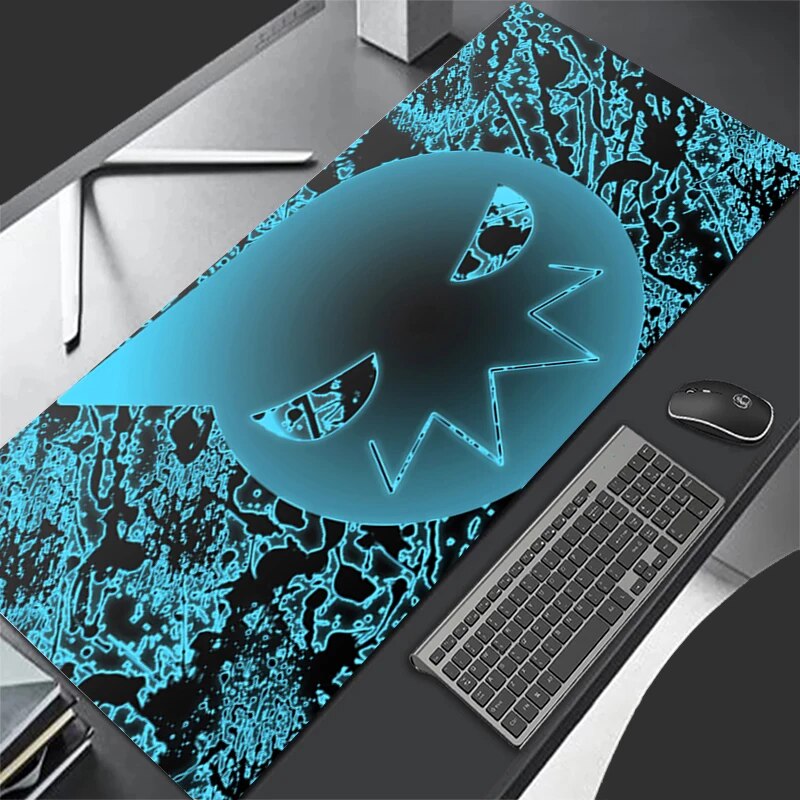 Soul Eater Neon Skull Aesthetic Large Mouse Pad