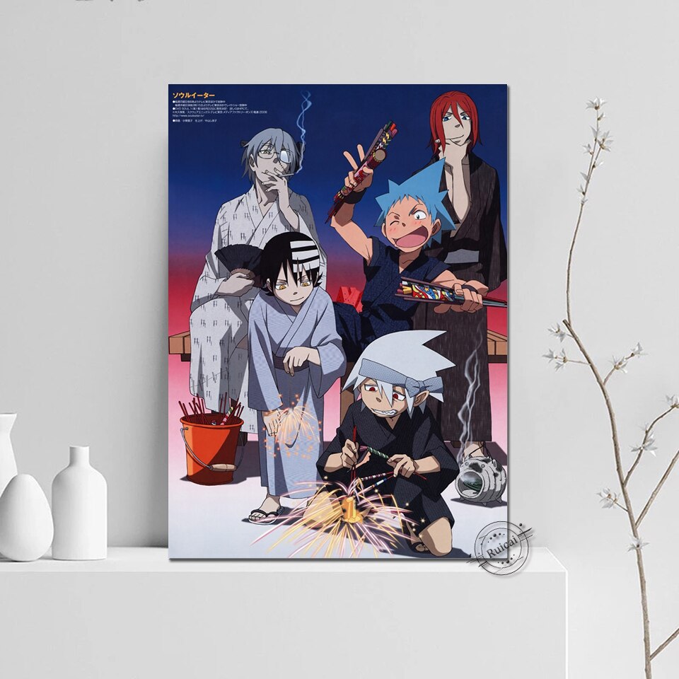 Soul Eater Retro Anime Illustration Wall Art