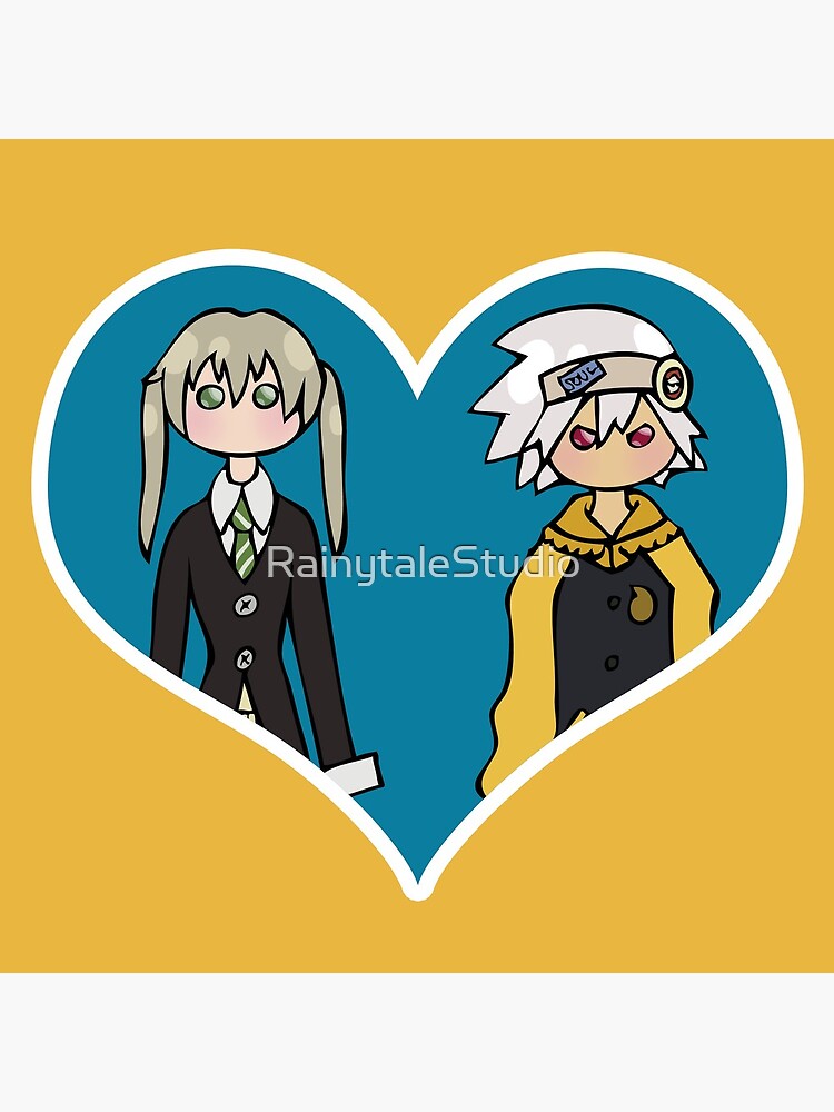 Maka Albarn And Soul Evans Chibi Duo Throw Pillow - Image 2
