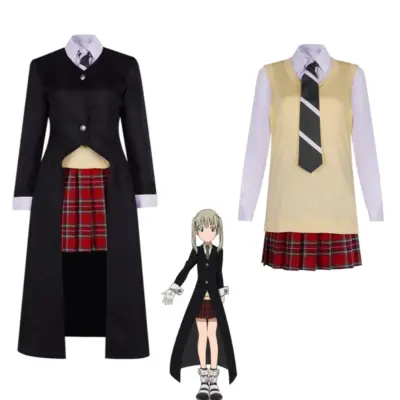 Soul Eater Maka Albarn Anime School Uniform Tuxedo Outfit for Halloween Roleplay Party