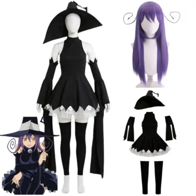 Anime Soul Eater Blair Black Cat Witch Black Sleeveless Dress Cosplay Costume