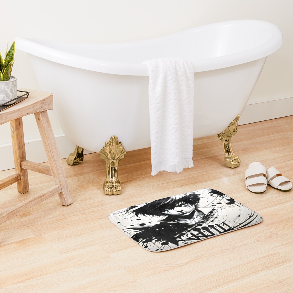 Death The Kid Gothic Minimalist Artwork Bath Mat - Image 2