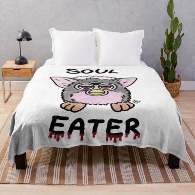 Furby The Soul Eater Dark Creature Throw Blanket