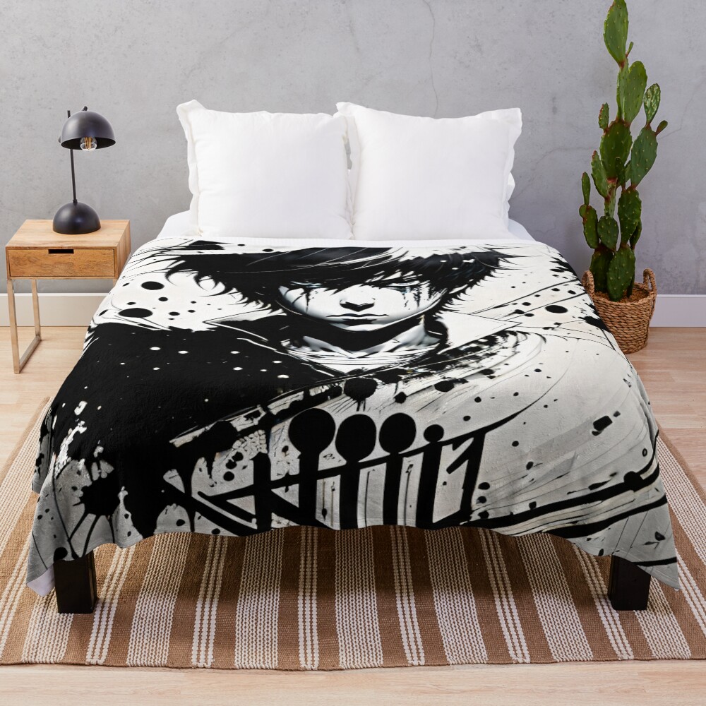 Death The Kid Gothic Minimalist Artwork Throw Blanket