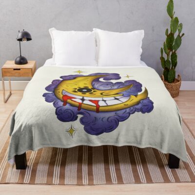 Soul Eater Strange Moon Gothic Doodle Throw Blanket