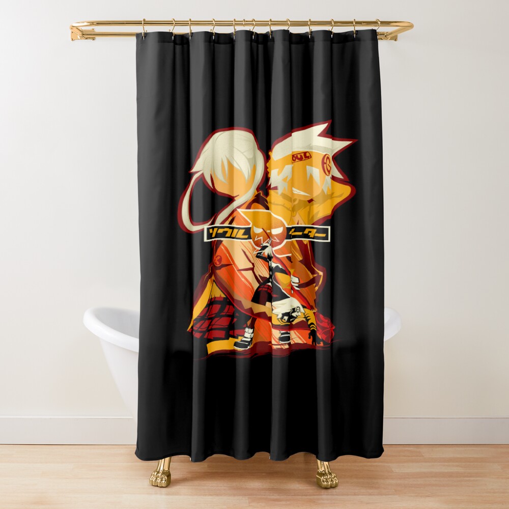 Soul Evans And Maka Albarn Partner Resonance Shower Curtain