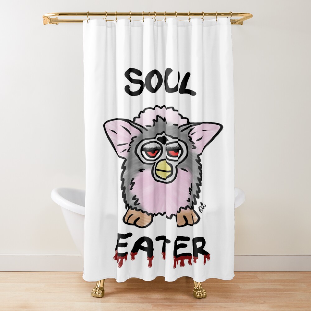 Furby The Soul Eater Dark Creature Shower Curtain