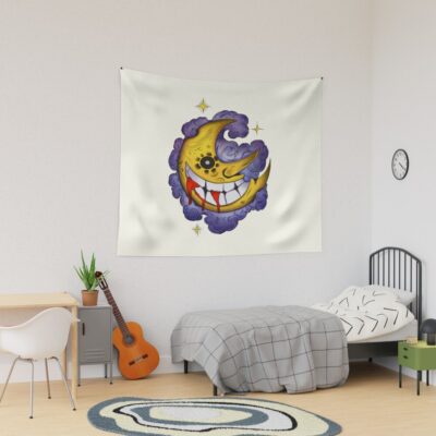 Soul Eater Strange Moon Gothic Doodle Tapestry