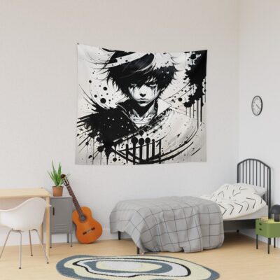 Death The Kid Gothic Minimalist Artwork Tapestry