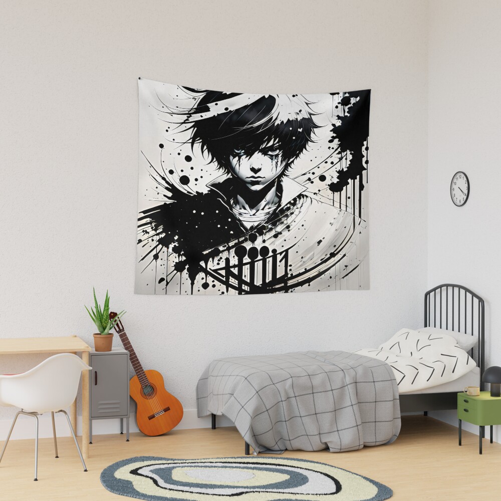 Death The Kid Gothic Minimalist Artwork Tapestry