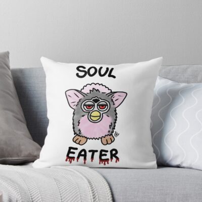 Furby The Soul Eater Dark Creature Throw Pillow