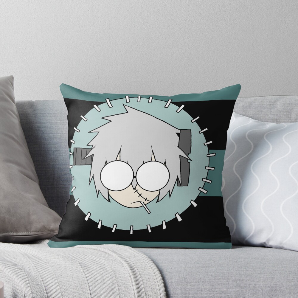 Franken Stein Soul Eater Mad Scientist Throw Pillow