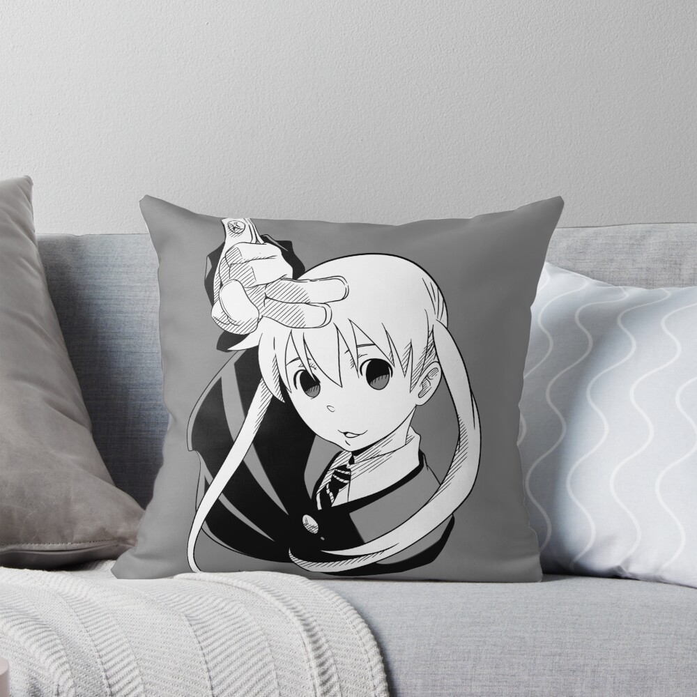 Soul Eater Kawaii Gothic Girl Artwork Throw Pillow