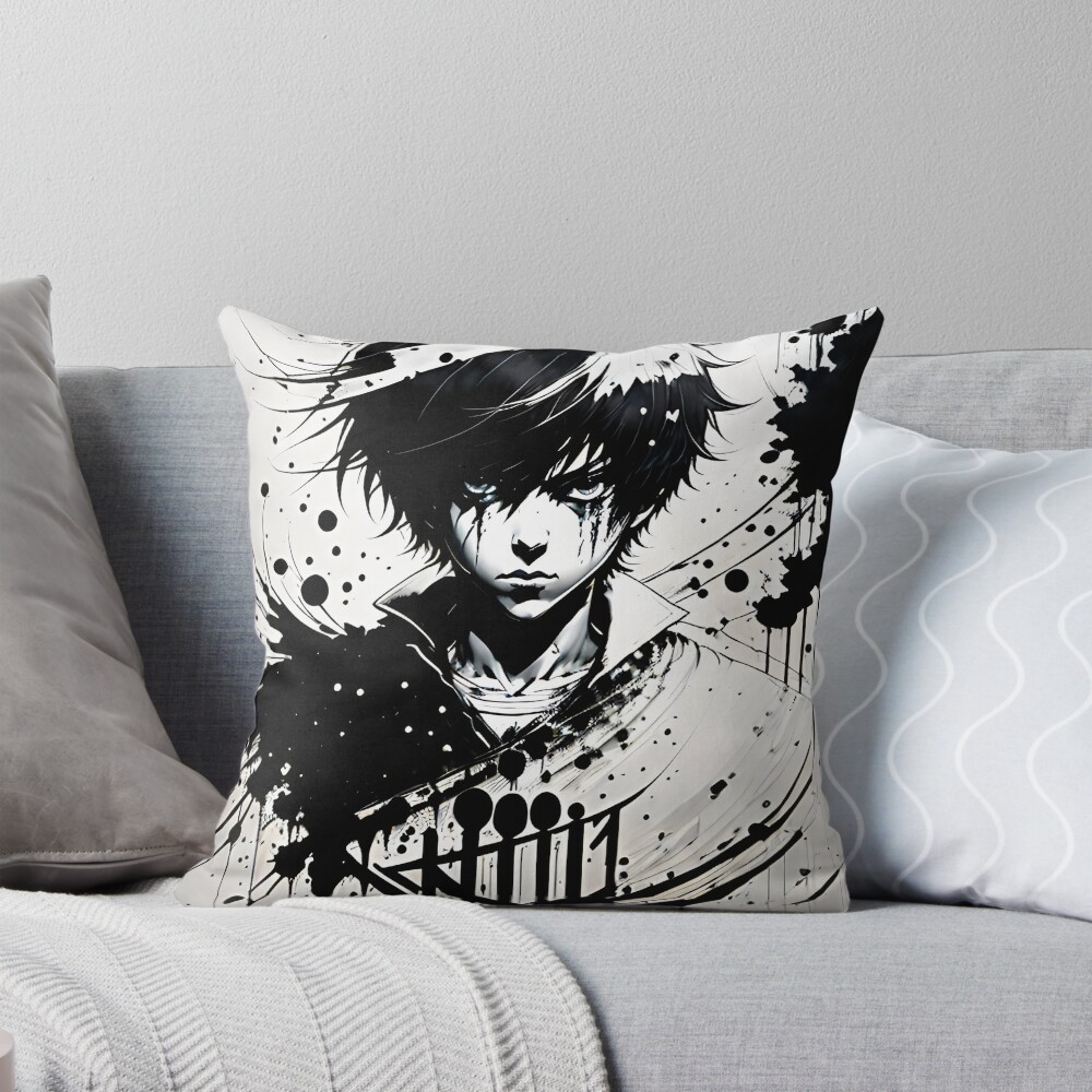 Death The Kid Gothic Minimalist Artwork Throw Pillow