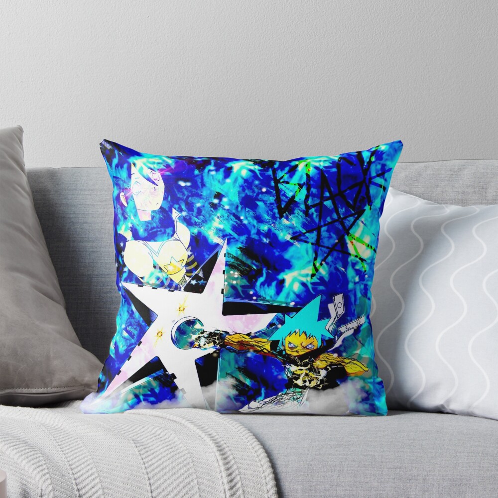 Black☆star Soul Eater Dynamic Artwork Throw Pillow